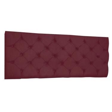 Imagem de Cabeceira Painel Capitonê Casal 1,40m Jade Suede - Pallazio Cor Marsala