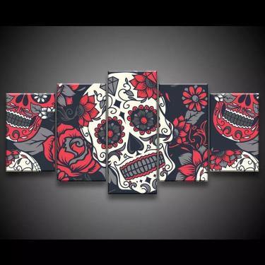 Imagem de Quadro Decorativo 129x63 Sala Quarto Arte Caveira Mexicana 1