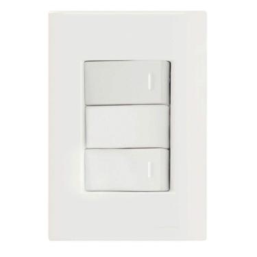 Imagem de Conjunto 4x2 com 2 Interruptores Simples 10 A 250 V Tramontina Giz Branco Tramontina