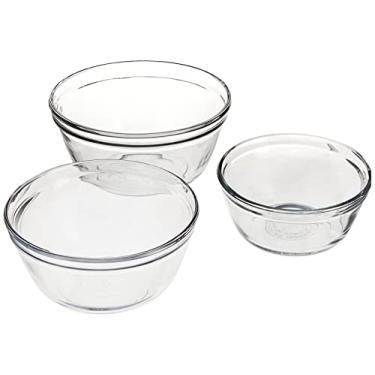 Imagem de Anchor Hocking Conjunto de tigelas de vidro Anchor com 3 peças, transparente