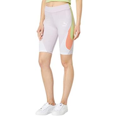 Imagem de PUMA Shorts justos com cores contrastantes lavanda neblina MD