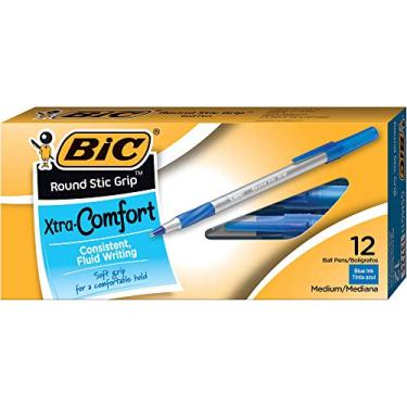 Imagem de BIC : Ultra Round Stic Grip Pen, Blue Ink,Medium, 1.2 mm -:- Sold as 2 Packs of - 12 - / - Total of 24 Each