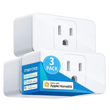 Imagem de meross Smart Plug Mini, 15A e Wi-Fi confiável, suporta Apple HomeKit, Siri, Alexa, Echo, Google Assistant e Nest Hub, controle de aplicativo, temporizador, sem necessidade de hub, apenas WiFi 2,4G,