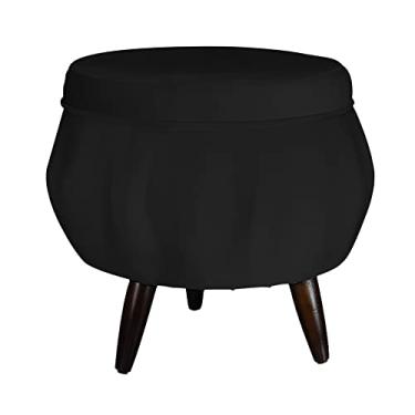 Imagem de Puff Pétala Pés Palito Tabaco Suede Preto - DS Estofados