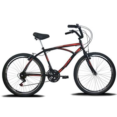 Imagem de Bicicleta Caiçara Beach Aro 26 18v (Preto/Laranja)