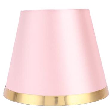 Imagem de Abajur pequeno barril, abajur de pano simples estilo europeu moderno abajur de mesa E27 lâmpada de chão lustre luminária para quartos (PX132 rosa)