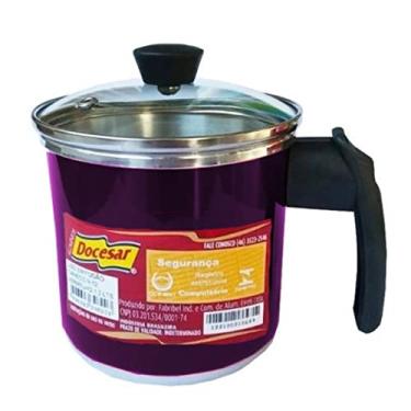 Imagem de Caneca Leiteira Fervedor De Alumínio 12 cm com Tampa de Vidro