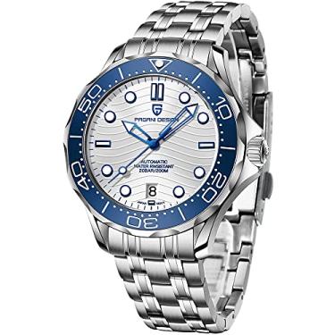 Imagem de Pagani Design 1685 Moda Masculina Relógios Automáticos Mergulho 100 M Relógios de Pulso Mecânicos Movimento Japonês Casual Relógio Masculino Esportivo, PD1685 Azul e branco, Mecânico,