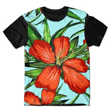 Imagem de Camiseta As Braba Masculina Flor Vermelha Full Print