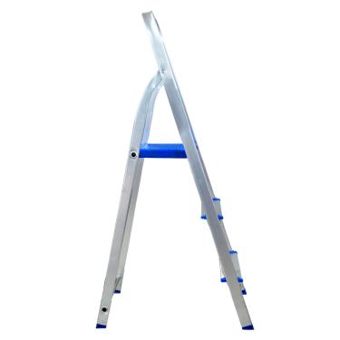 Imagem de Escada Alumínio Com 3 Degraus Antiderrapante Reforçado Dobrável Até 120kg Para Conserto Mor
