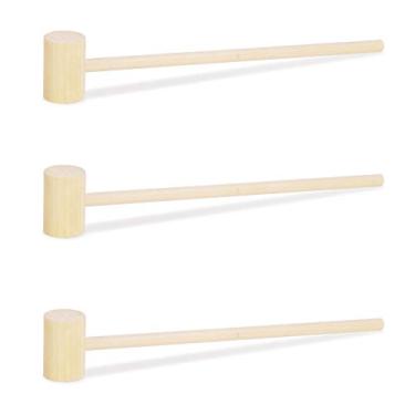 Imagem de Beistle Novidade de 3 peças, caranguejo de madeira, marretas de lagosta, decoração Mardi Gras, artigos de festa Luau New Orleans, martelos de frutos do mar, 22 cm, bronze