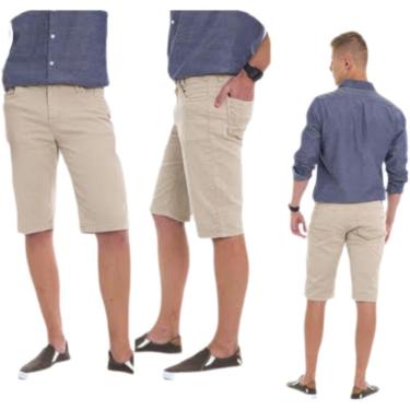 Imagem de Bermuda Skynny Masculina De Sarja Colorida com Elastano