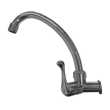 Imagem de Torneira de Cozinha de Parede Bica Móvel Alta 1/4" de Volta - Ametista Cromado