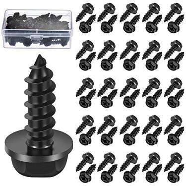 Imagem de Parafusos de placa de licença Boao 50 peças Parafusos de placa de licença Parafusos de placa de licença para fixação de placas de licença, molduras e capas