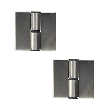 Imagem de Jogo com 2 dobradiças de porta LDEXIN, para banheiros, de aço inoxidável, com fechamento automático, montagem em superfície, 70 mm x 65 mm