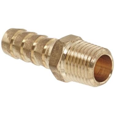 Imagem de Anderson Metals Encaixe de mangueira de latão 57001, adaptador, farpa de 9,5 mm x tubo macho NPT de 6,3 mm (1/4")