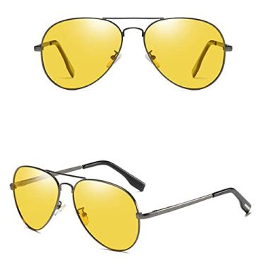 Imagem de Óculos de Sol Polarizados Moda Tons Pretos Clássico Retro Feminino Óculos de Sol Espelhado Condução Óculos de Pesca, Arma Amarela, Lente Polarizada