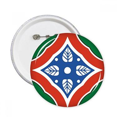 Imagem de Talavera Estilo Padrão Decorativo Alfinetes Redondos Emblema Botão Decoração Acessório 5 peças