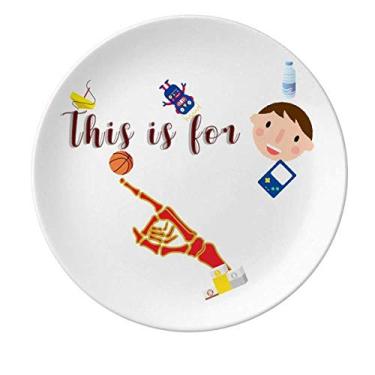 Imagem de Finger Directs Placa de porcelana para juntas esqueléticas para jantar prato redondo masculino