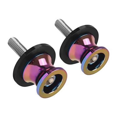 Imagem de Worldmotop 2 peças 10 mm M10 X1.5 carretéis de braço oscilante para motocicleta, carretéis de braço oscilante, parafuso de substituição para Kawasaki BMW, Honda, Suzuku Ducati (10 mm - roxo)