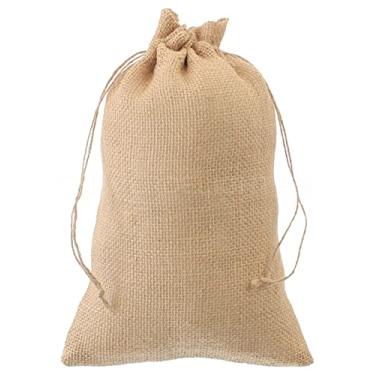 Imagem de CleverDelights Sacos de aniagem de 20,32 cm x 30,48 cm com cordão – Pacote com 5