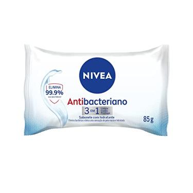 Imagem de NIVEA Sabonete em Barra Antibacteriano 3 em 1 85g - Limpa, cuida e protege, pele hidrata, espuma cremosa, elimina 99,9% das bactérias, com óleo de amêndoas