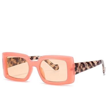 Imagem de Óculos de Sol Vintage Pequenos Quadrados Feminino Masculino Óculos De Sol Degradê Colorido UV400 Óculos Gafas de Sol, 6, Tamanho Único