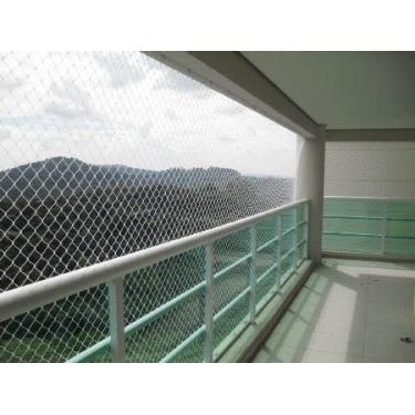Imagem de Kit 2.00x8.00 Redes de Proteção Para Crianças e Gatos em Sacadas (Branca)