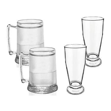 Imagem de Kit 2 Canecas Gel e 2 Taças Tulipa Acrílico KrystalON