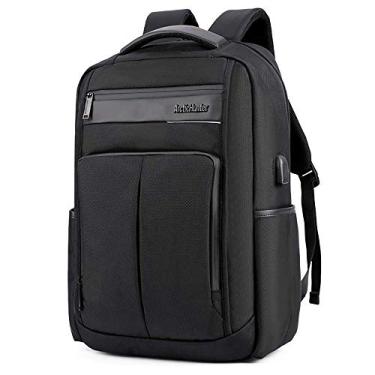Imagem de Mochila durável para laptop de negócios, bolsa de viagem de moda masculina/feminina à prova d'água Bolsa escolar com porta de carregamento USB, grande mochila escolar ao ar livre