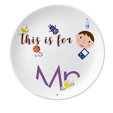 Imagem de Elementos de Química Tabela de Período Metais de Transição Manganês Mn Porcelana Prato Redondo Prato Menino Masculino