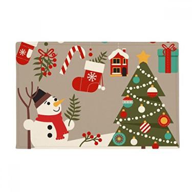 Imagem de DIYthinker Feliz Natal boneco de neve padrão tapete antiderrapante tapete para porta de banheiro