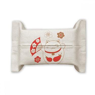 Imagem de Japan Lucky Fortune Bolsa de linho de algodão com flor de gato