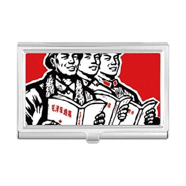 Imagem de Worker Soldier Star Book Carteira vermelha porta-cartões de visita