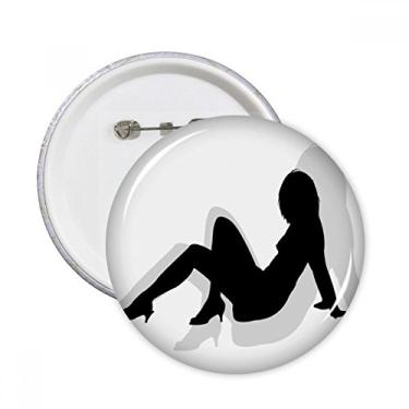 Imagem de Linda mulher sexy silhueta feminina pinos redondos distintivo decoração roupas 5 peças presente