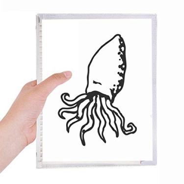 Imagem de Caderno de ilustração de desenho animado Octopus Marine Life com folhas soltas e diário recarregável