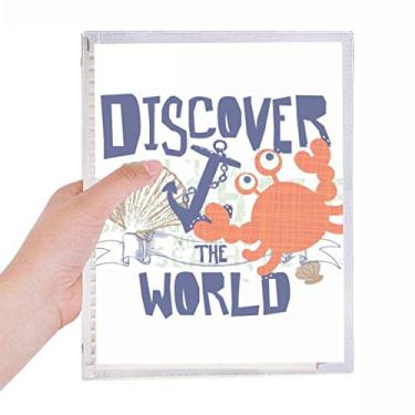 Imagem de Caderno de organismo marinho de caranguejo Discover World com folhas soltas e diário recarregável