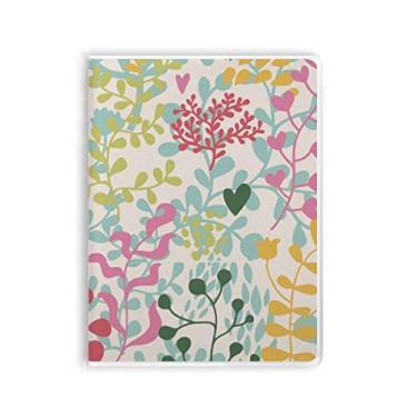 Imagem de Caderno de tinta de plantas com folhas multicoloridas, capa de chiclete, diário de capa macia