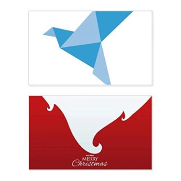 Imagem de Origami azul, estampa de pombo abstrata, feriado, feriado, cartão de felicitações, mensagem de Natal