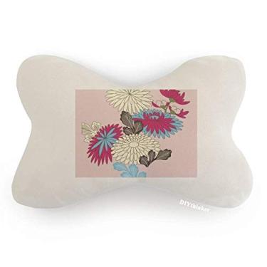 Imagem de DIYthinker Almofada de apoio de cabeça para decoração de pescoço com acabamento de carro rosa da cultura japonesa