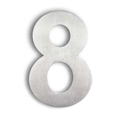 Imagem de Placa de porta flutuante 3D de 15,24 cm com número de placa de porta de 0 a 9, aço inoxidável níquel escovado digital, montagem com parafuso, para hotéis de endereço de e-mail em casa, ao ar livre, antiferrugem, durável