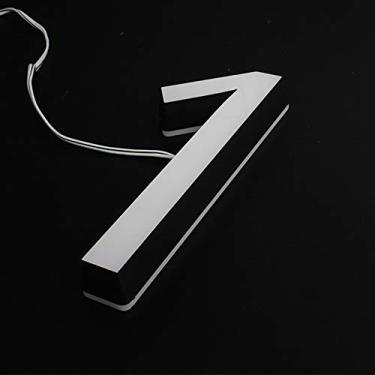 Imagem de Placa 3D flutuante para casa número LED 0-9 placas de porta acrílica de aço inoxidável 1,5 cm, placa digital grande moderna, luz branca preta, macia, brilho exterior, resistente ao clima, durável