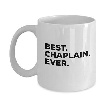 Imagem de SpreadPassion Caneca Capelão - Xícara de Café - Presentes de Capelão - Acessórios Bíblia Devota Fogo Policial Devoto Bênção Verde Marinho - 325 ml, Branca