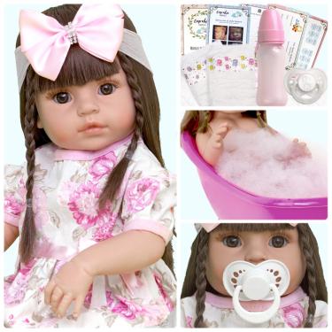 Boneca Bebe Reborn Recem Nascida Silicone Com Lindos Itens - Chic Outlet -  Economize com estilo!