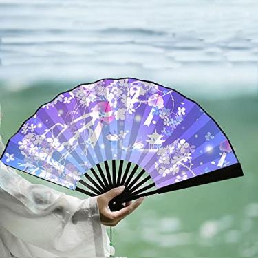 Imagem de XIALON 1 ventilador dobrável de 22,86 cm Ventilador masculino antigo Hanfu ventilador de moda antiga chinesa dobrável