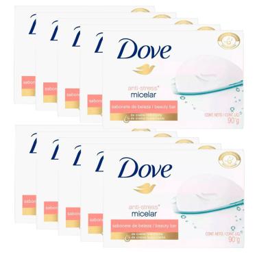 Imagem de Kit Sabonete Em Barra Dove Micelar Anti-Stress 90g 10 Unidades