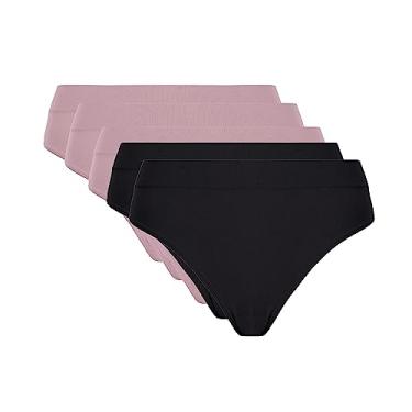 Imagem de Kit 05 Calcinhas Clássica Microfibra Sem Costura Feminino Adulto | 3 Nude - 2 Preto | G