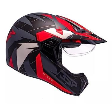 Imagem de Capacete Moto Bieffe 3 Sport Hills Cinza Vermelho Fosco (56)
