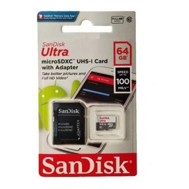 Imagem de Cartao Micro Sd Sandisk Class 10 Ultra 64Gb 100Mbs