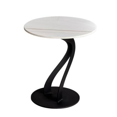Imagem de Mesas de canto de luxo, mesa lateral de sofá, mesa lateral de painel de rocha criativa, mesa redonda de varanda de lazer, mesa de café simples mesas laterais de armário de cabeceira quarto (cor: C, tamanho: 45 cm)